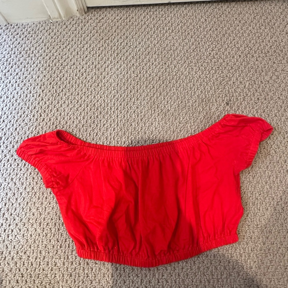 Wilfred Bright Red Off-Shoulder Blouse